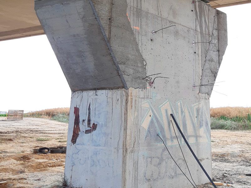 Pilar de puente reparado en la A 66 con Conzalesal