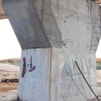 Pilar de puente reparado en la A 66 con Conzalesal